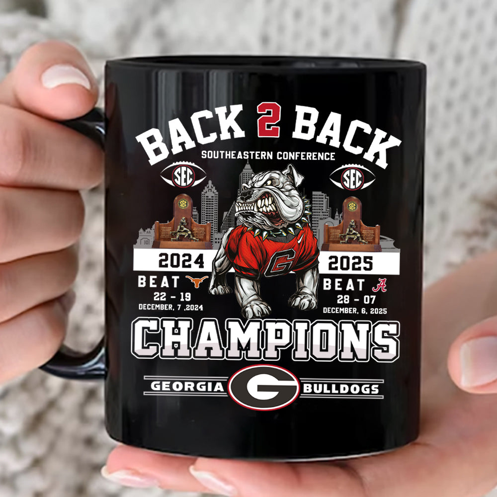 Back To Back 2024 2025 SEC Champions Georgia Bulldogs Mug