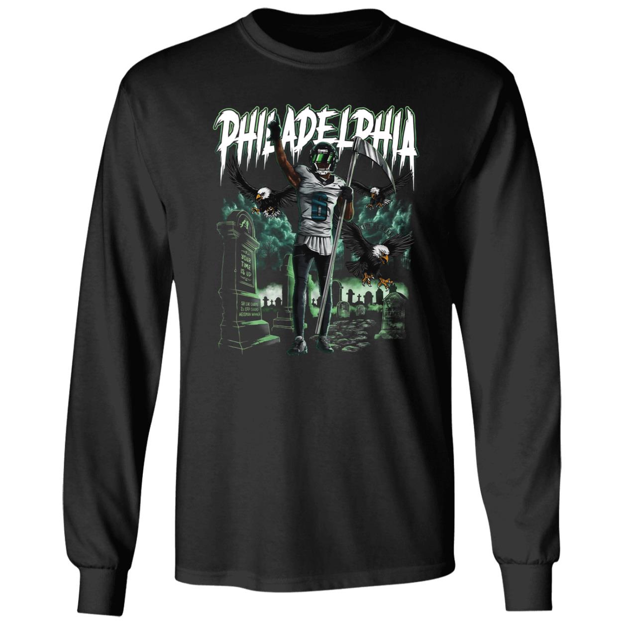 Devonta Smith Slim Reaper Graveyard Long Sleeve Shirt