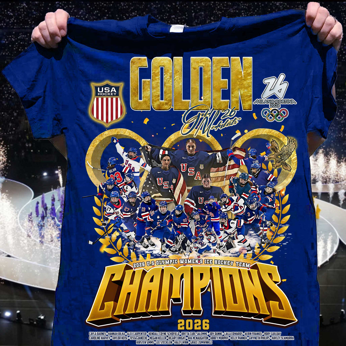 Double Gold Medalists 2026 Us Olympic Women's Ice Hockey Team Champions Shirt