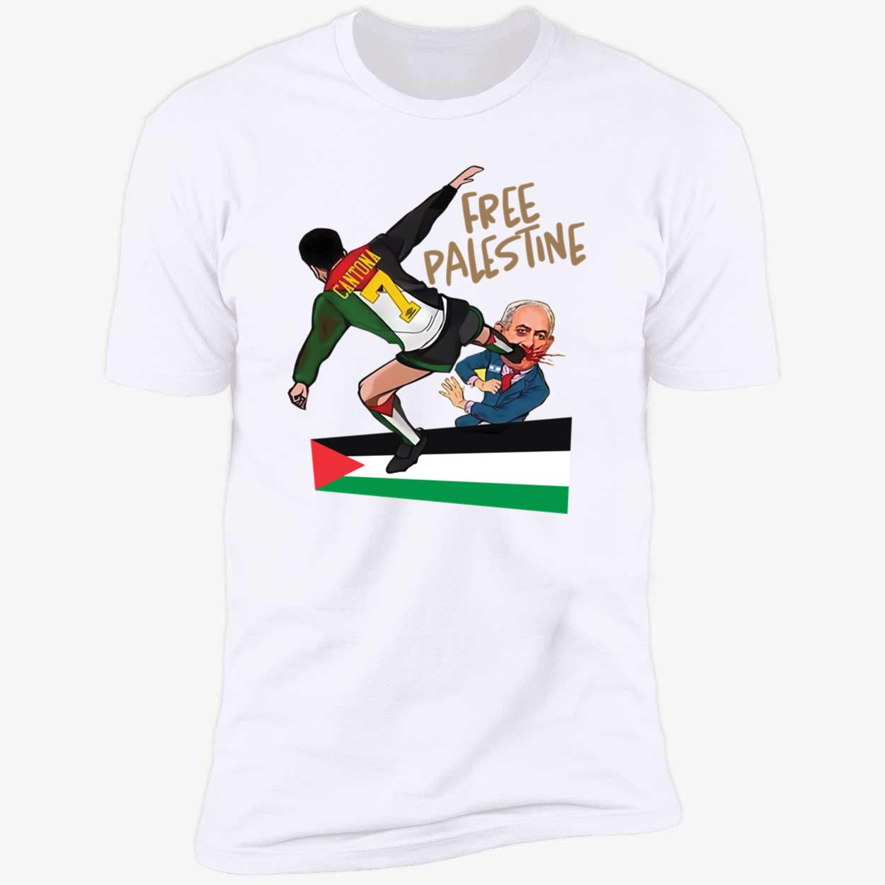 Eric Cantona Free Palestine Kung-fu Netanyahu Premium SS T-Shirt