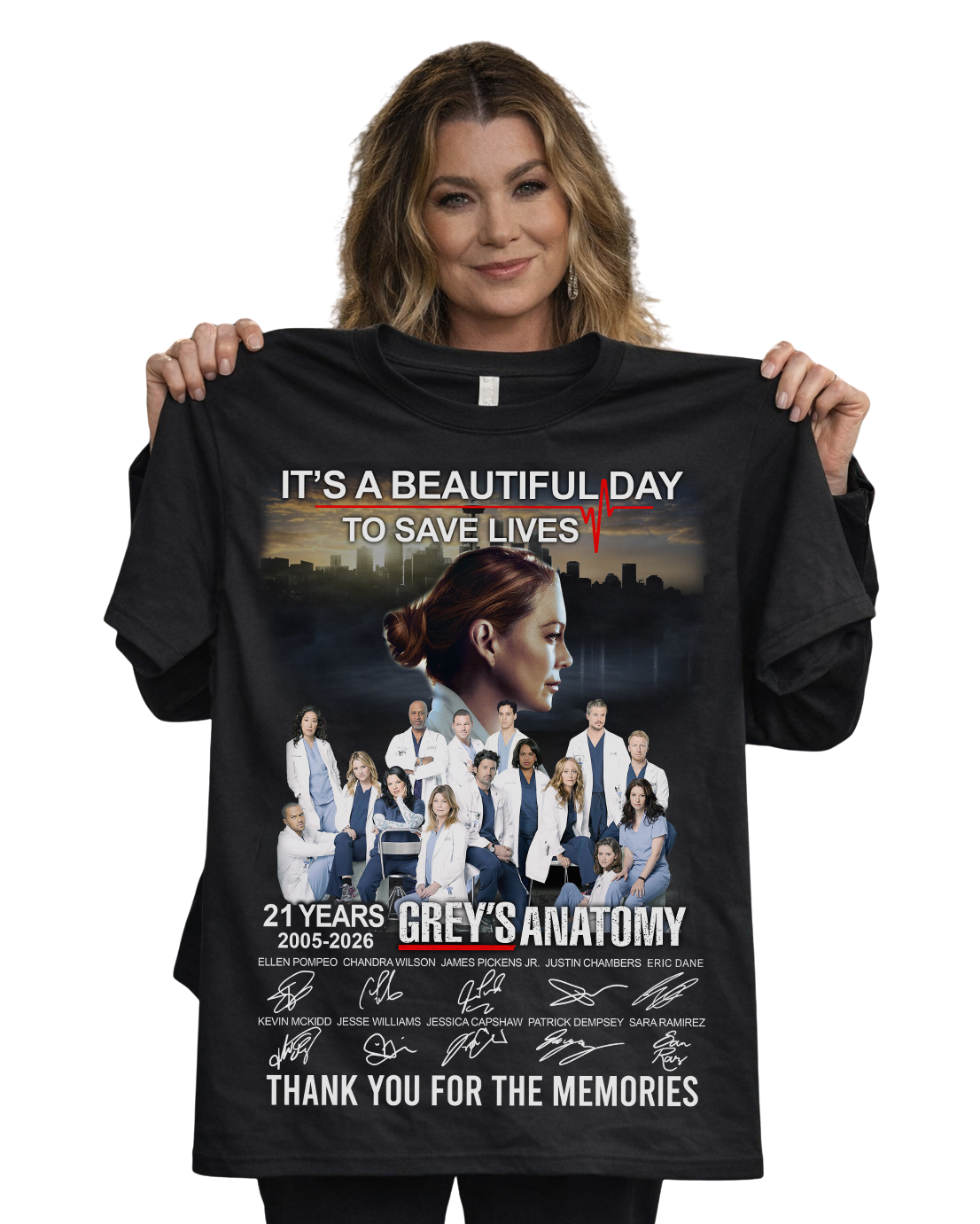 Grey's Anatomy It's A Beautiful Day To Save Lives Thank You For The Memories Shirt