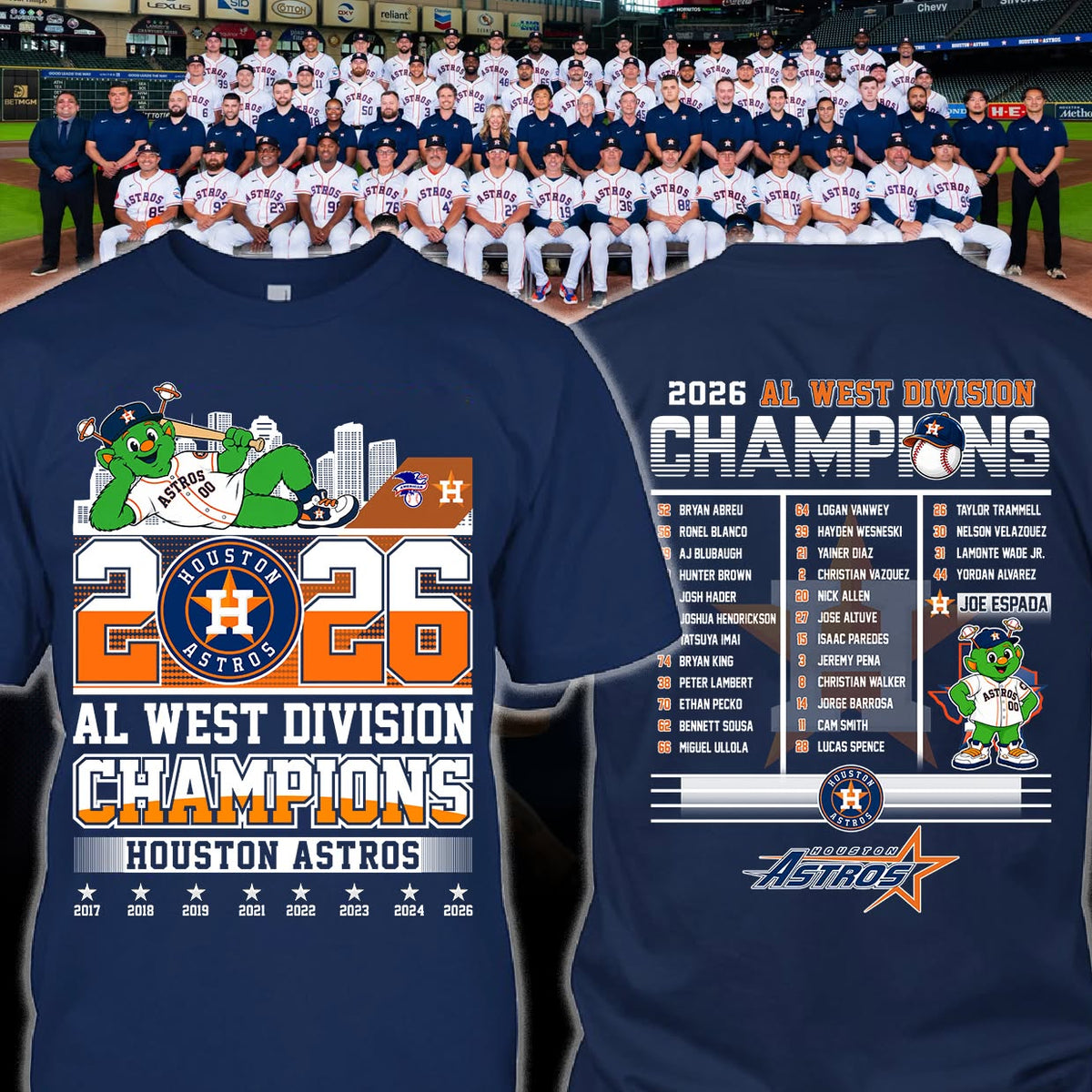 Houston Astros Al West Division Champions 2026 Shirt