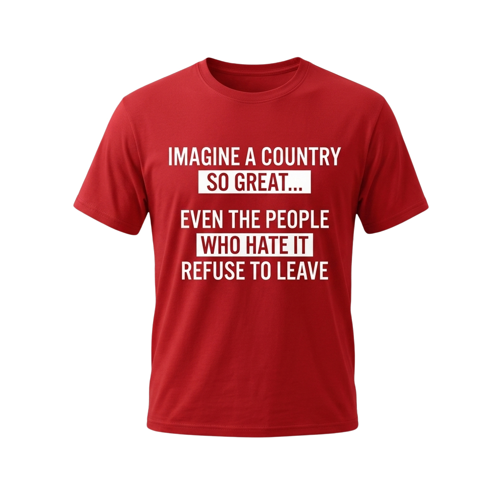Imagine A Country So Great Even The People Who Hate It Refuse To Leave Shirt