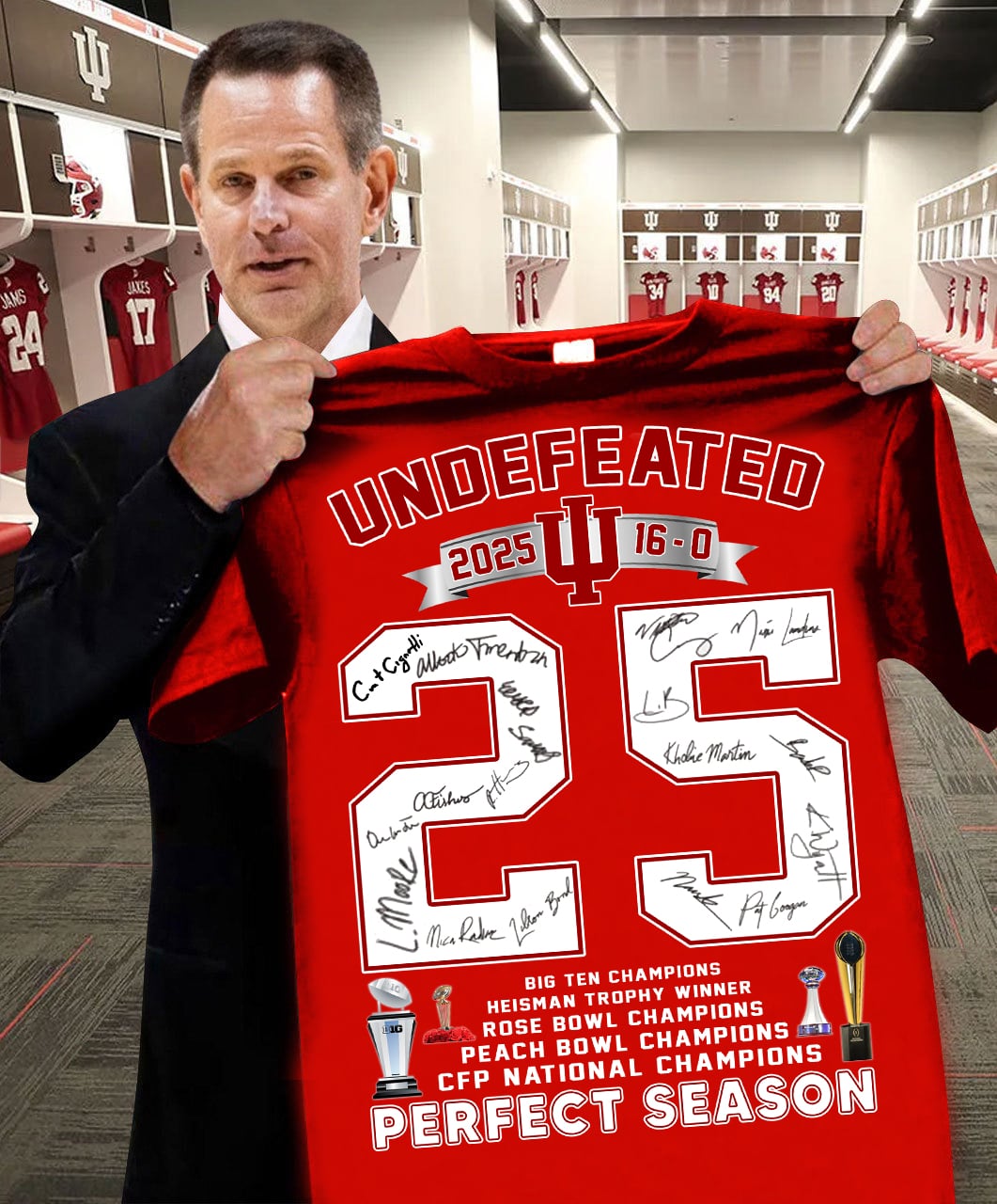 Indiana Hoosiers Undefeated 2025 16-0 Perfect Season Shirt