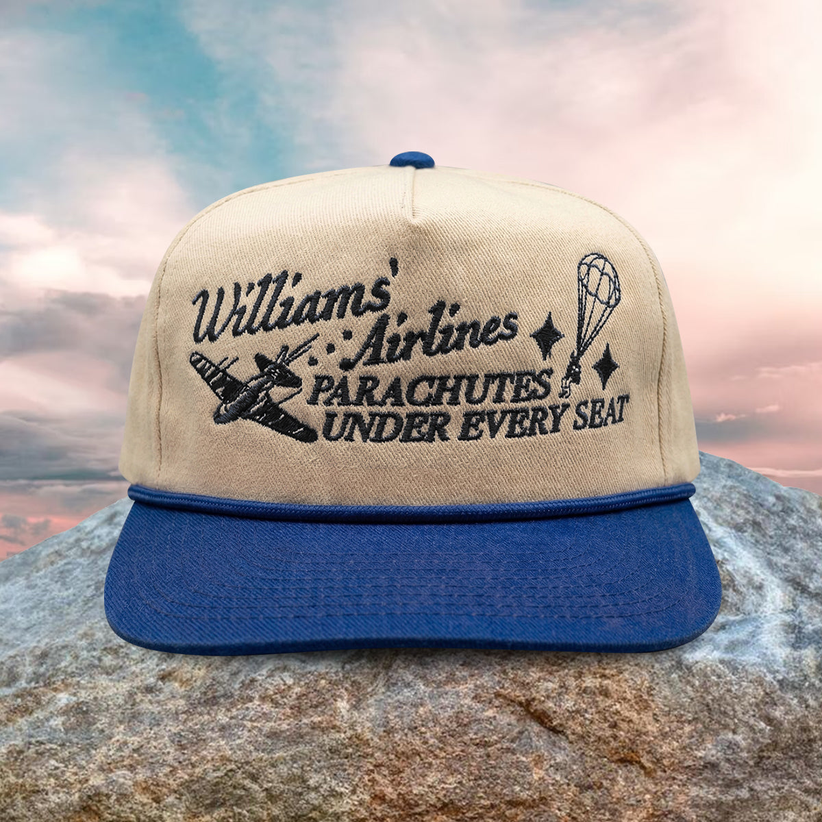 Williams Airlines Parachutes Under Every Seat Hat