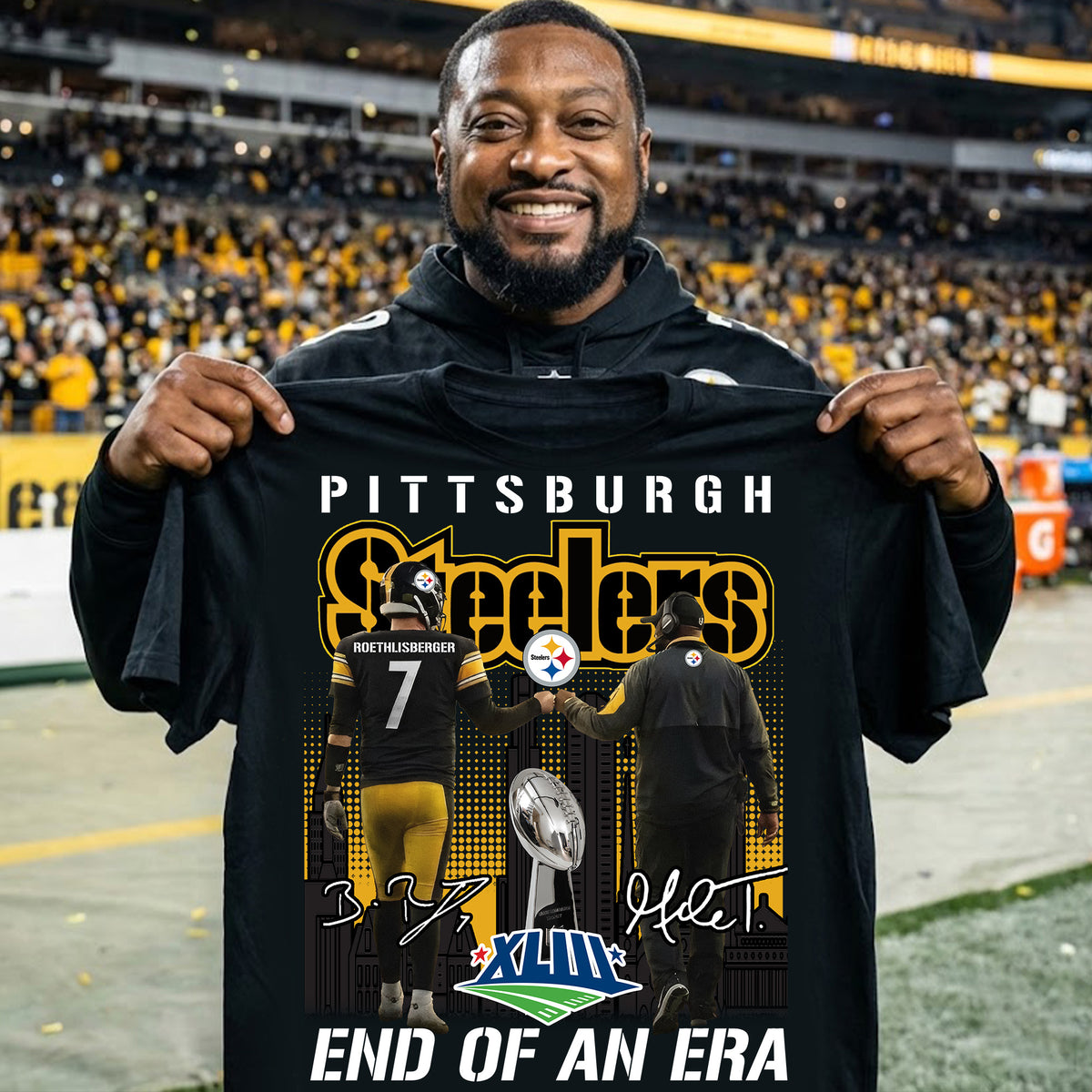 Mike Tomlin And Ben Roethlisberger Pittsburgh Steelers End Of An Era Shirt