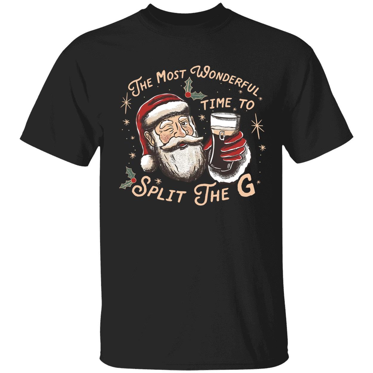 Santa The Most Wonderful Time To Split The G Christmas T-Shirt