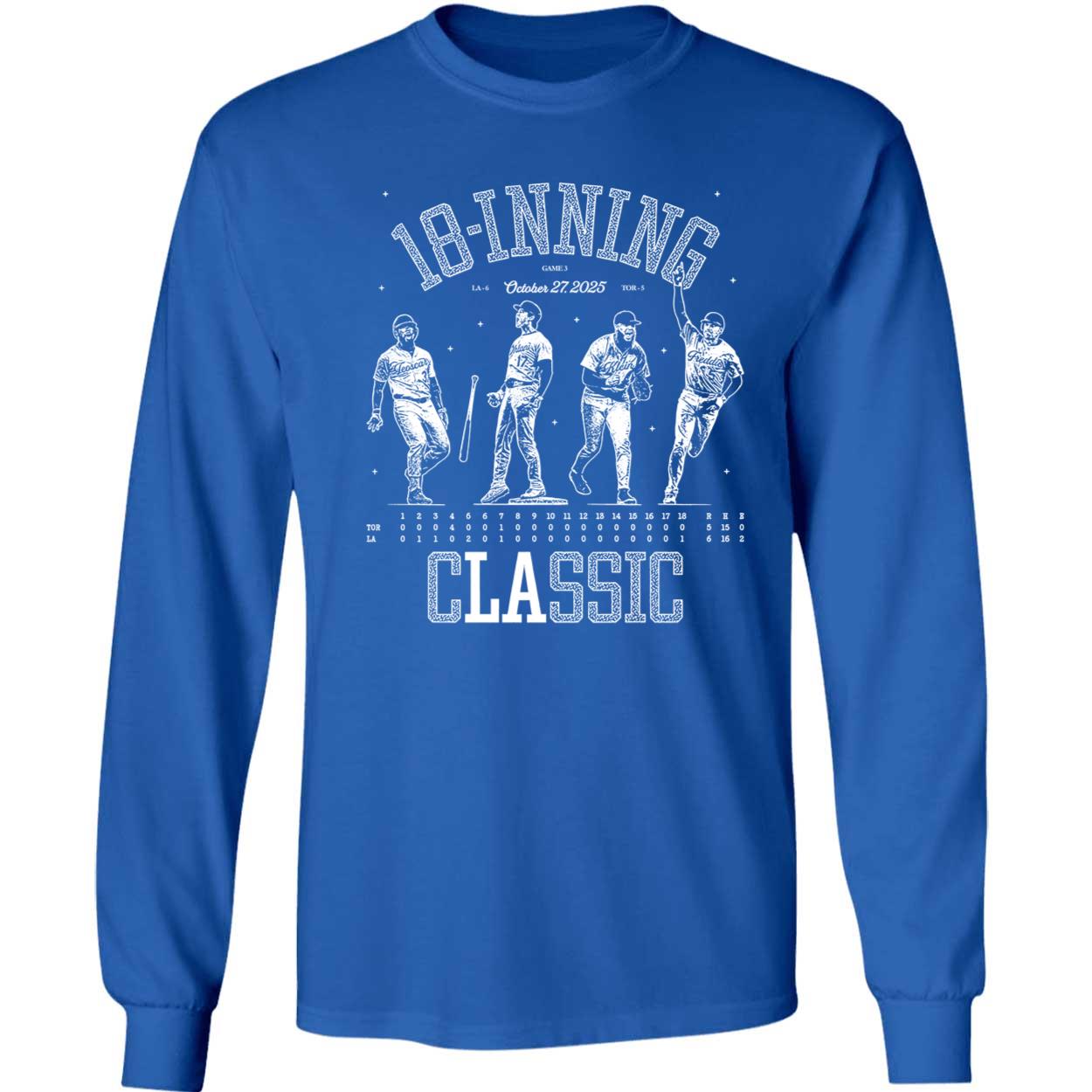 Shohei Ohtani Freddie Freeman Will Klein Hernández 18-inning Classic Long Sleeve Shirt