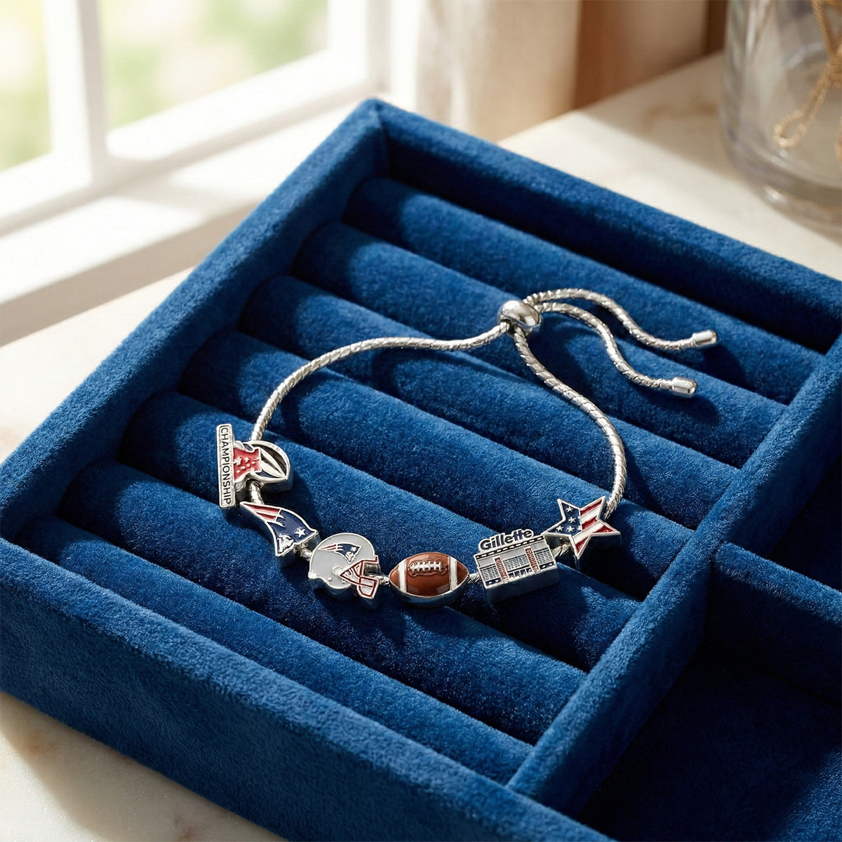 New England Patriots Champions Charm Bracelet