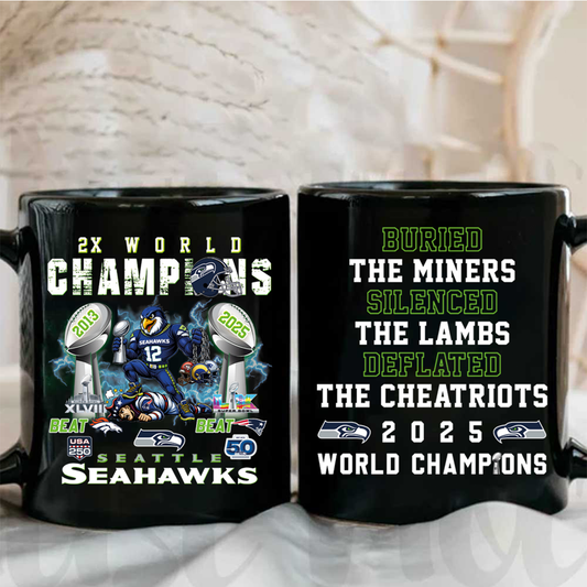 2x World Champions Seattle Seahawks 2013 2025 Mug
