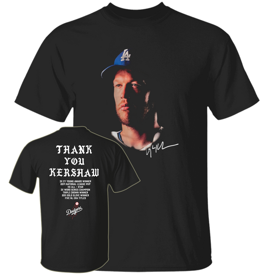 [Front + Back] Los Angeles Dodgers Thank You Clayton Kershaw Shirt