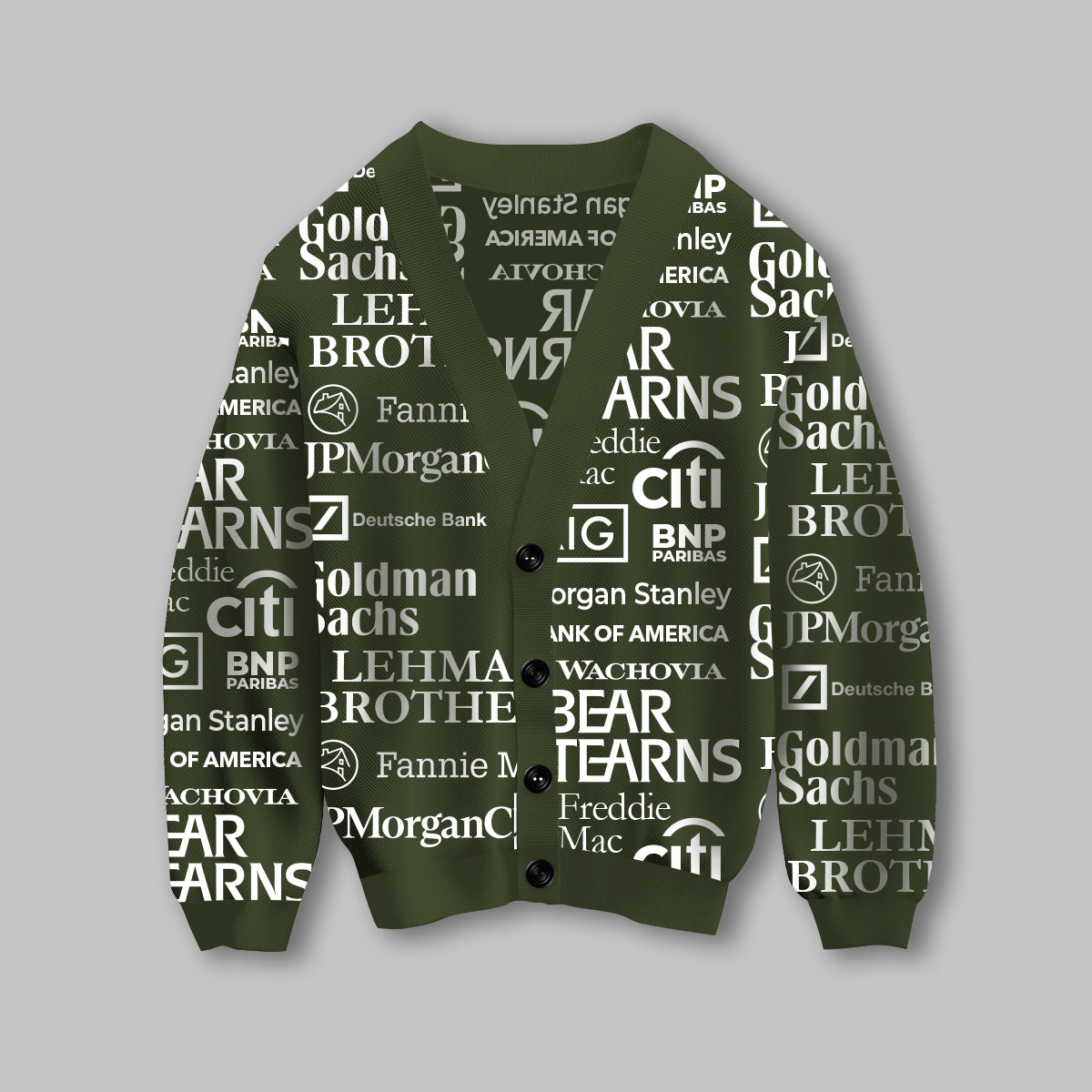 2008 Financial Crisis Knitted Cardigan Shirt