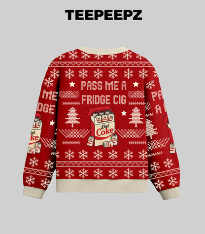 2025 Pass Me A Fridge Cig Diet Coke Christmas Ugly Sweater