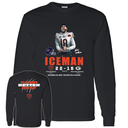 [Front + Back] Caleb Williams Iceman Bears 22 Green Bay Packers 16 Shirt