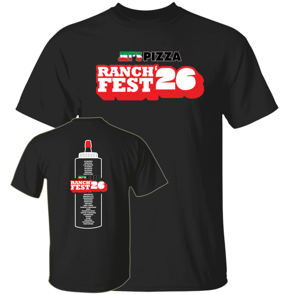[Front + Back] Jet's Pizza Ranch Fest 2026 Shirt