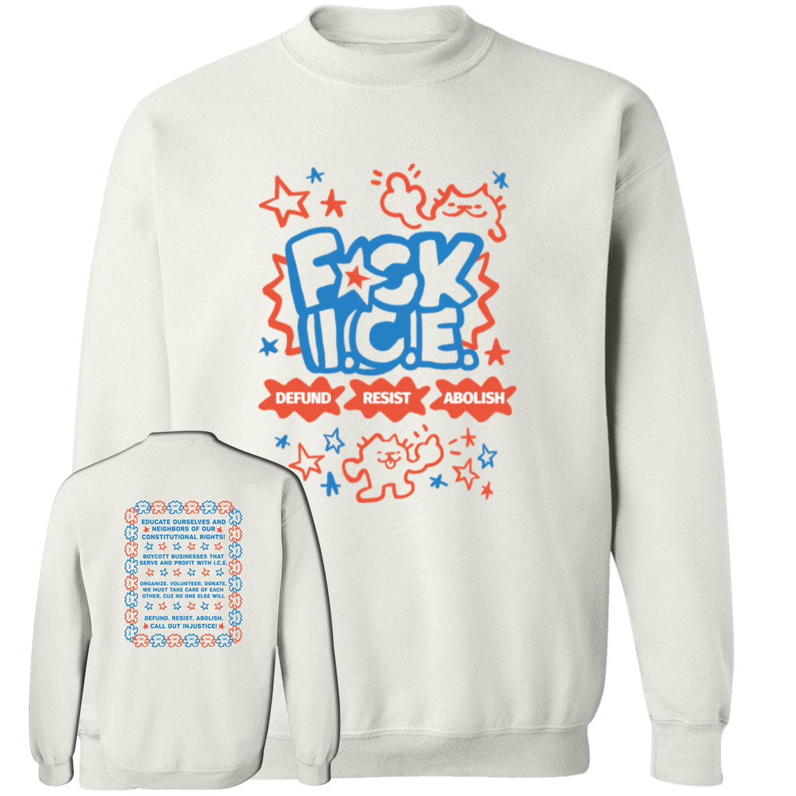 [Front + Back] Fuck Ice Defund Resist Abolish Shirt
