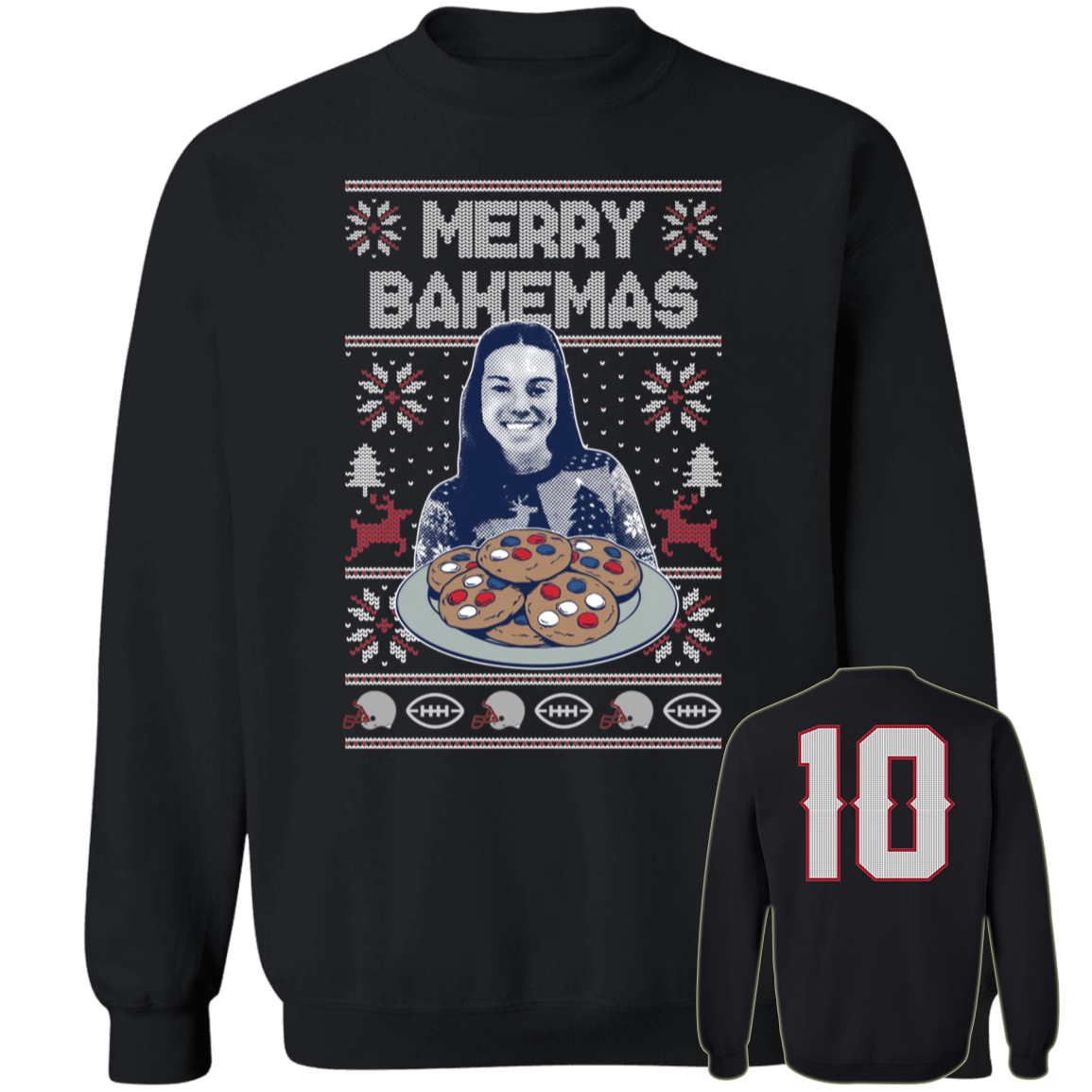[Front + Back] Drake Maye Merry Bakemas Sweatshirt