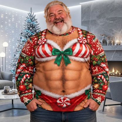 3D Muscle Bikini Ugly Christmas Sweater