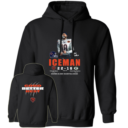 [Front + Back] Caleb Williams Iceman Bears 22 Green Bay Packers 16 Shirt