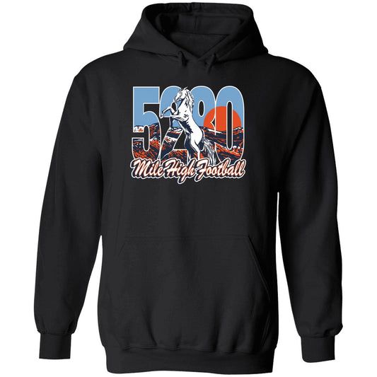 5280 Mile High Football Hoodie