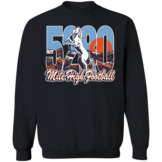 5280 Mile High Football Sweatshirt