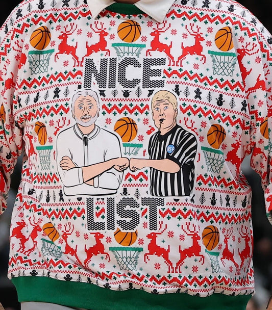 Greg Kampe Nice List Ugly Christmas Sweater