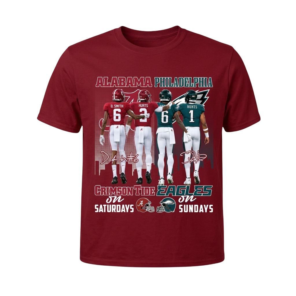 Alabama Crimson Tide On Saturdays Philadelphia Eagles On Sundays Shirt