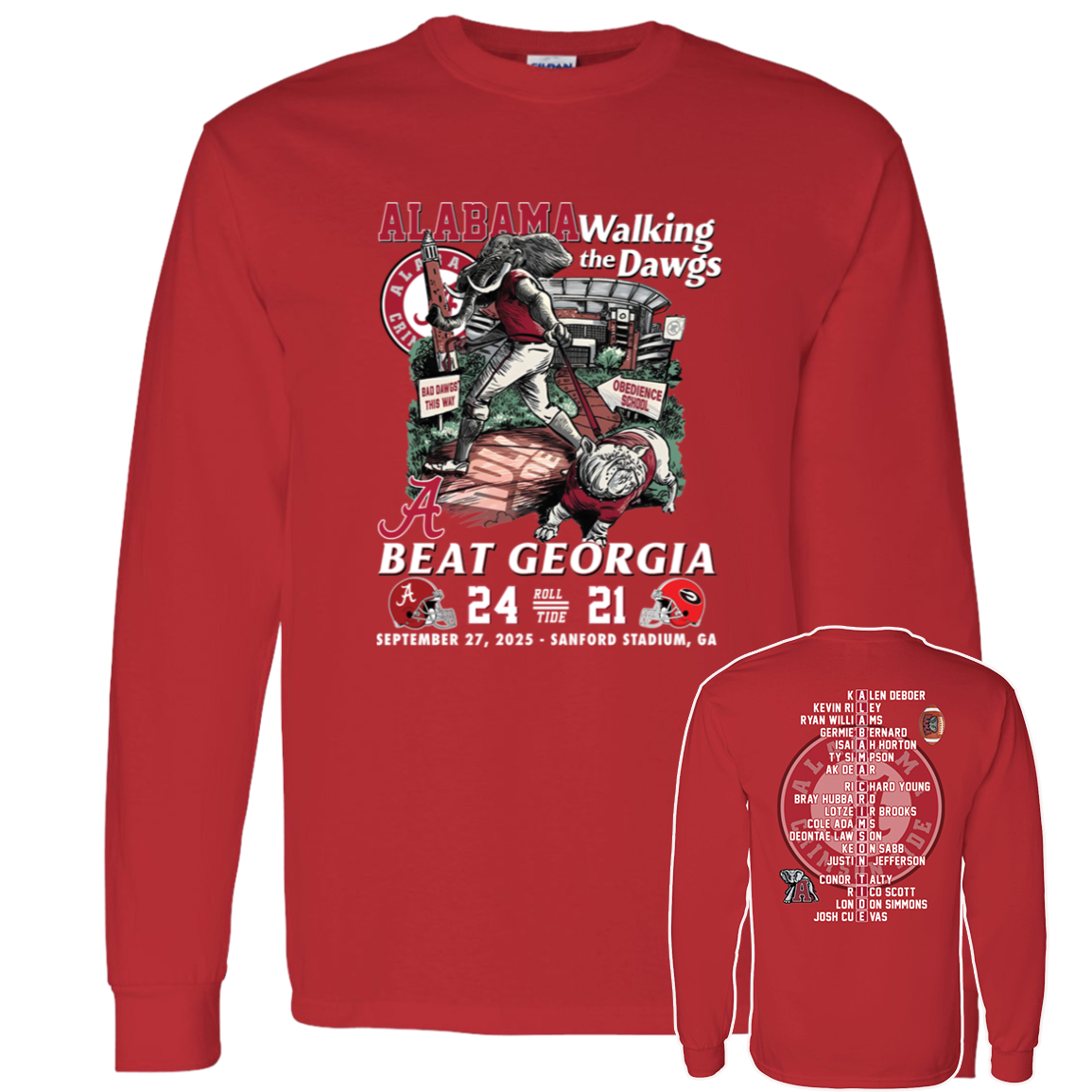 [Front + Back] Alabama Walking The Dawgs Beat Georgia Sweatshirt