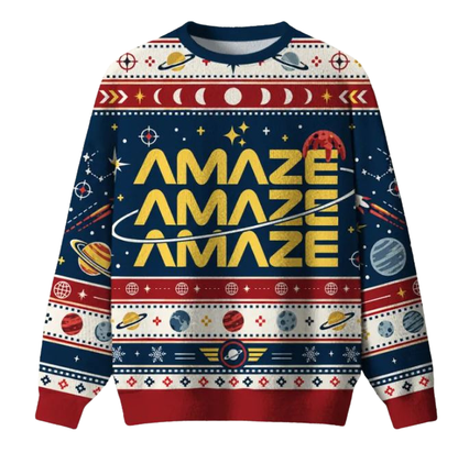 Amaze Amaze Amaze Space Sci Fi Ugly Christmas Sweater
