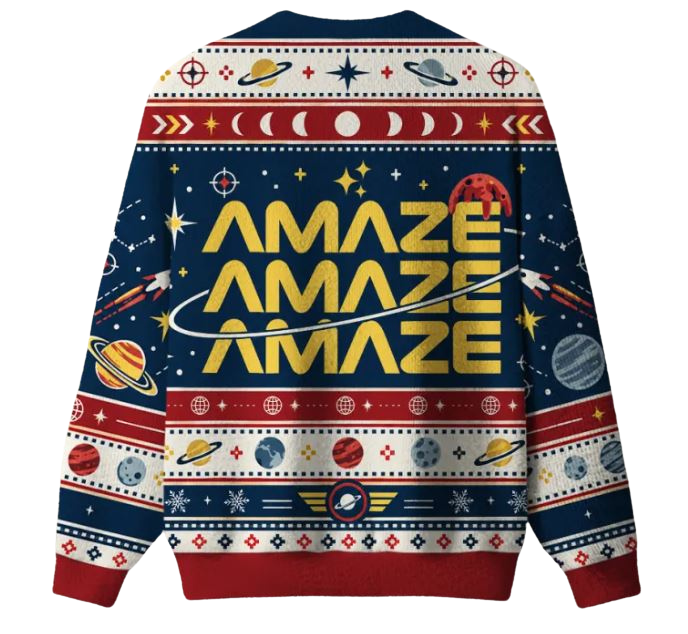Amaze Amaze Amaze Space Sci Fi Ugly Christmas Sweater
