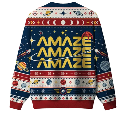 Amaze Amaze Amaze Space Sci Fi Ugly Christmas Sweater