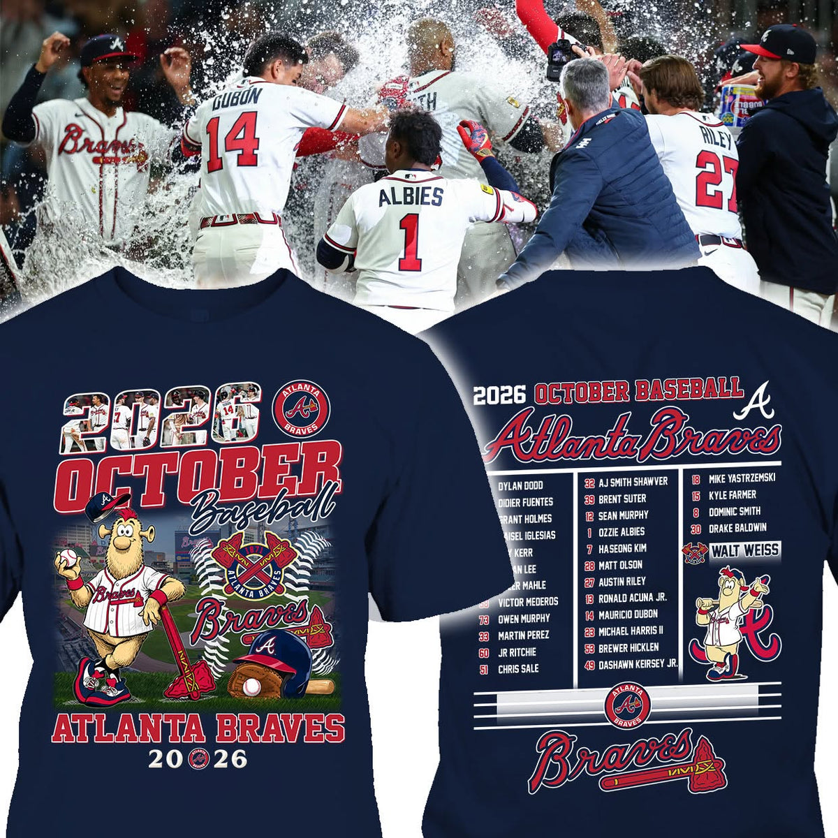 Atlanta Braves 2026 October Baseball Champions Shirt