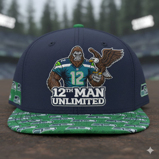 Bigfoot Eagles Seahawks 12th Man Unlimited Hat