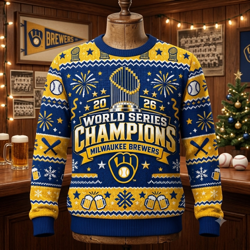 Brewers World Series Champions Ugly Christmas Sweater