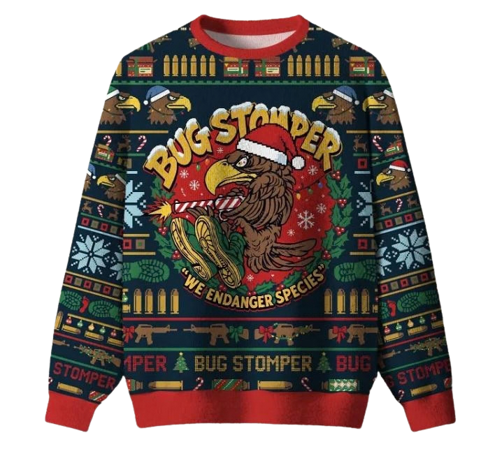 Bug Stomper Alien We Endanger Species Ugly Christmas Sweater