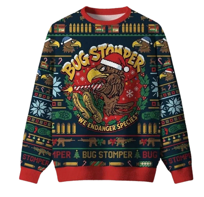 Bug Stomper Alien We Endanger Species Ugly Christmas Sweater