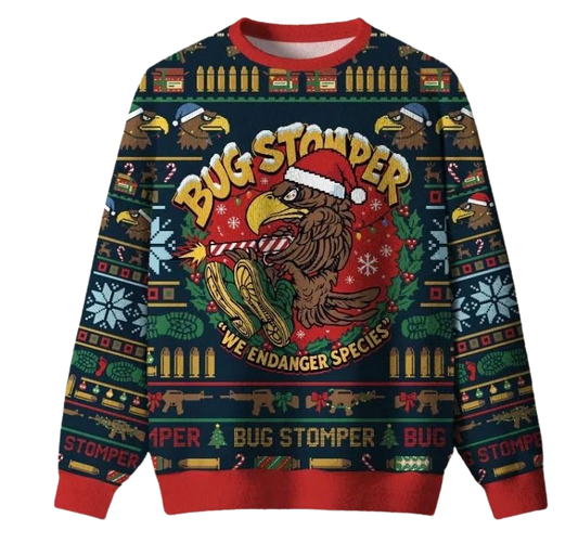 Bug Stomper Alien We Endanger Species Ugly Christmas Sweater