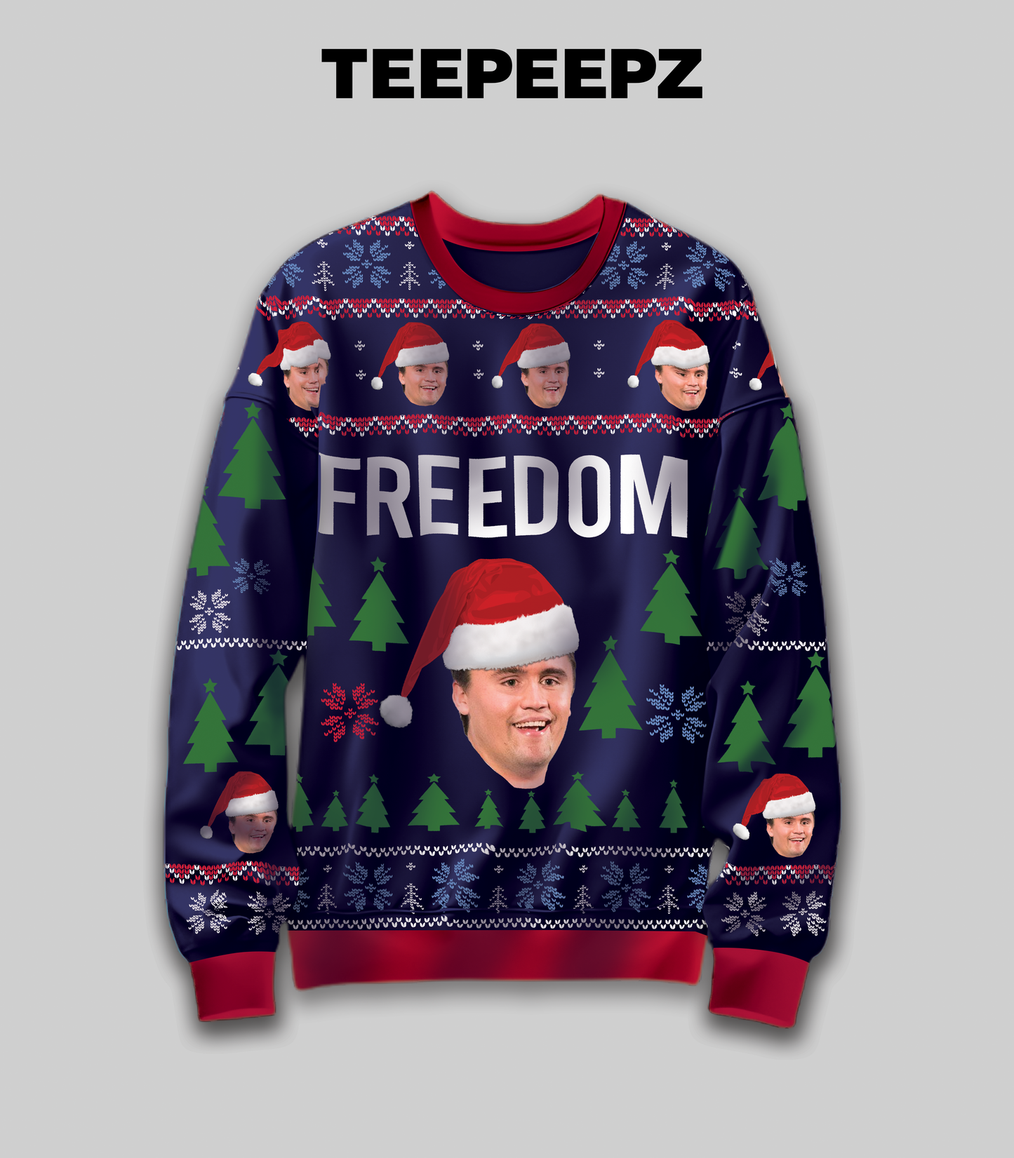 Charlie Kirk Freedom Ugly Christmas Sweater