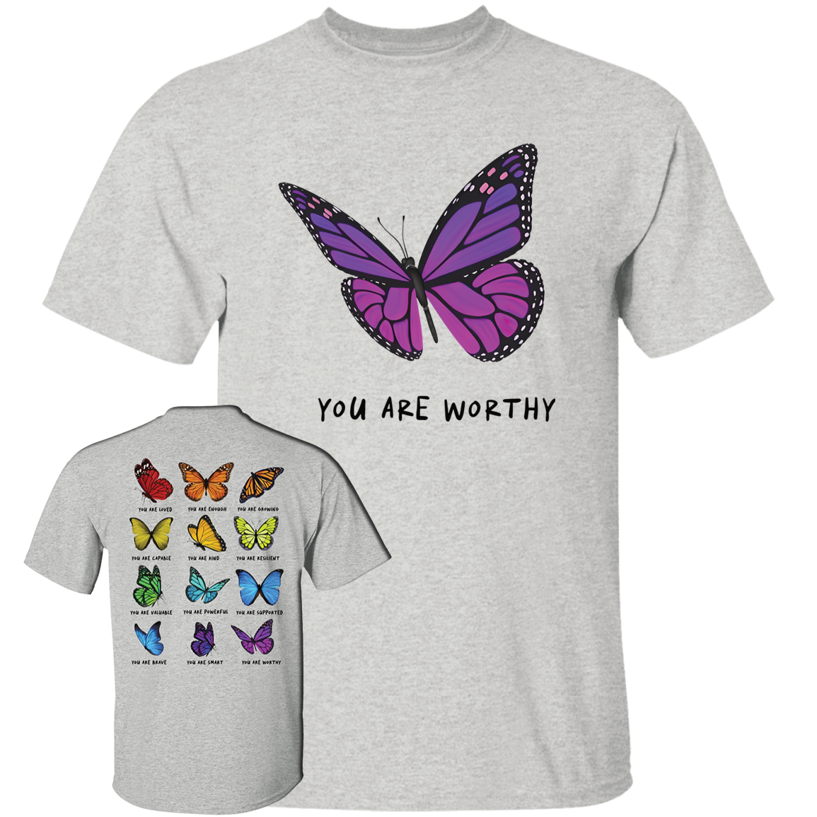 [Front + Back] Charlotte Flair You Are Worthy Butterfly Shirt