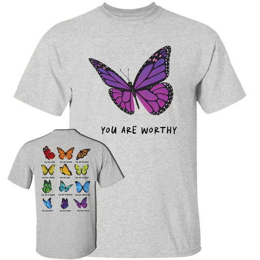 [Front + Back] Charlotte Flair You Are Worthy Butterfly Shirt