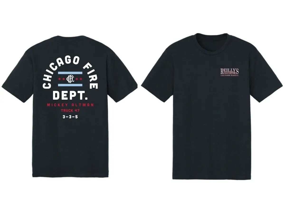[Front + Back] Chicago Fire Dept Mickey Altman Truck 47 3-3-5 Shirt