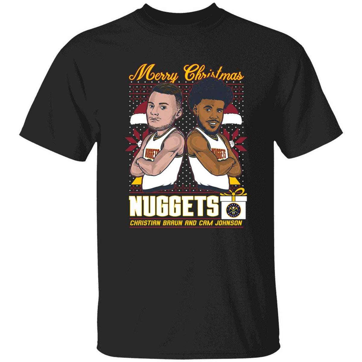 Christian Braun And Cam Johnson Nuggets Merry Christmas Shirt