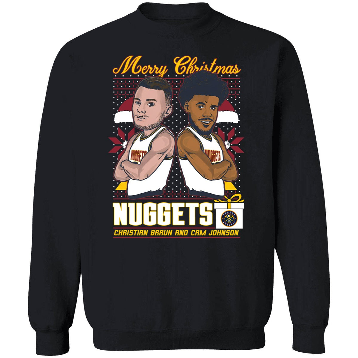Christian Braun And Cam Johnson Nuggets Merry Christmas Shirt