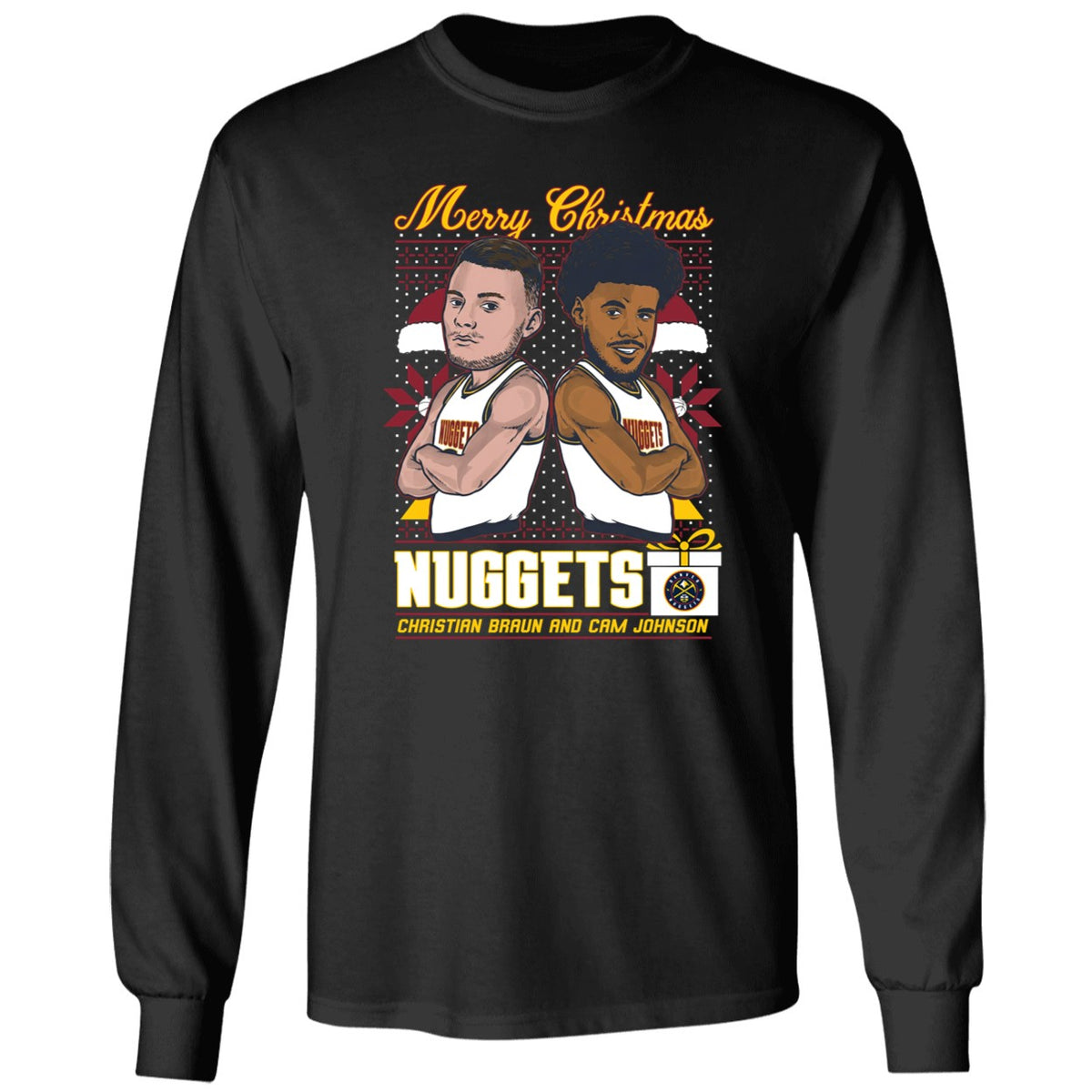 Christian Braun And Cam Johnson Nuggets Merry Christmas Shirt