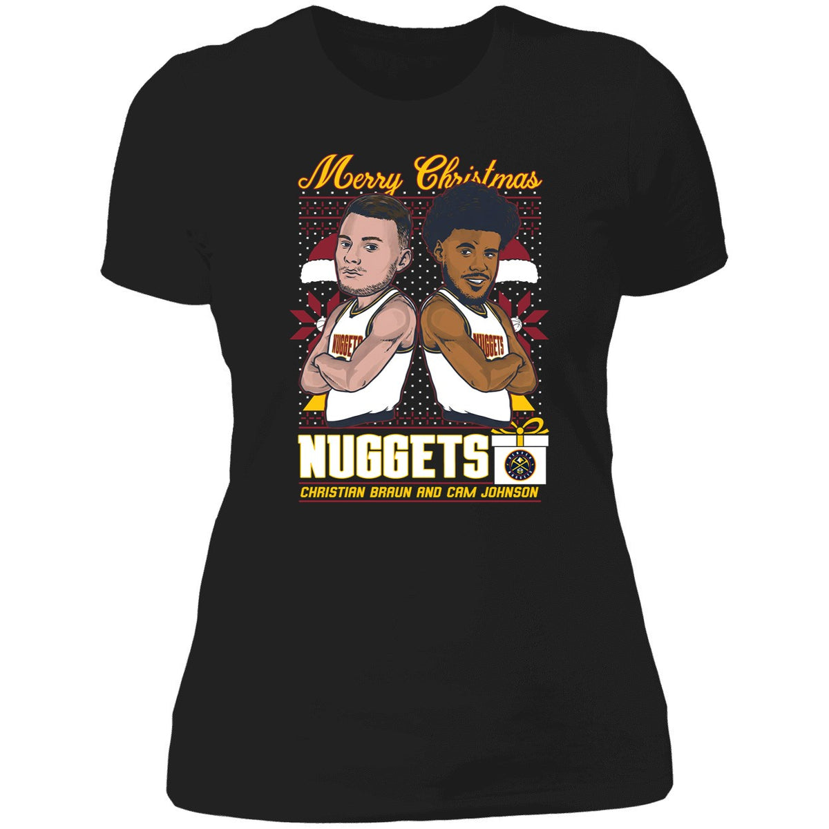 Christian Braun And Cam Johnson Nuggets Merry Christmas Shirt