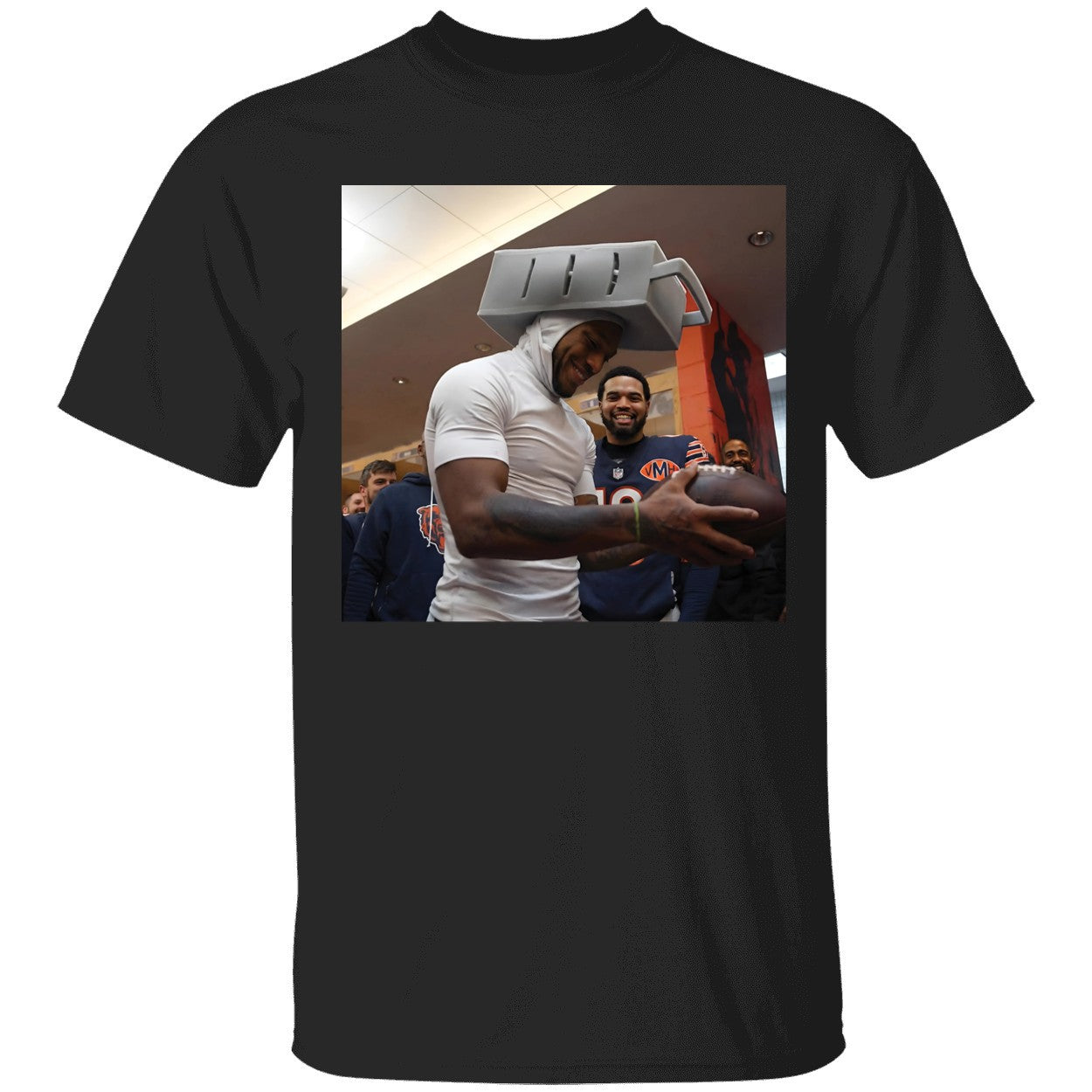 DJ Moore Wore A Cheese-grater Hat Shirt