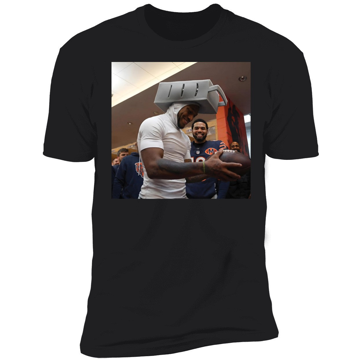 DJ Moore Wore A Cheese-grater Hat Shirt