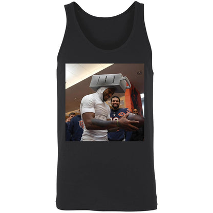 DJ Moore Wore A Cheese-grater Hat Shirt