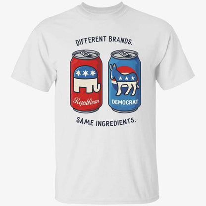 Different Brands Same Ingredients Bold Political Satire Shirt