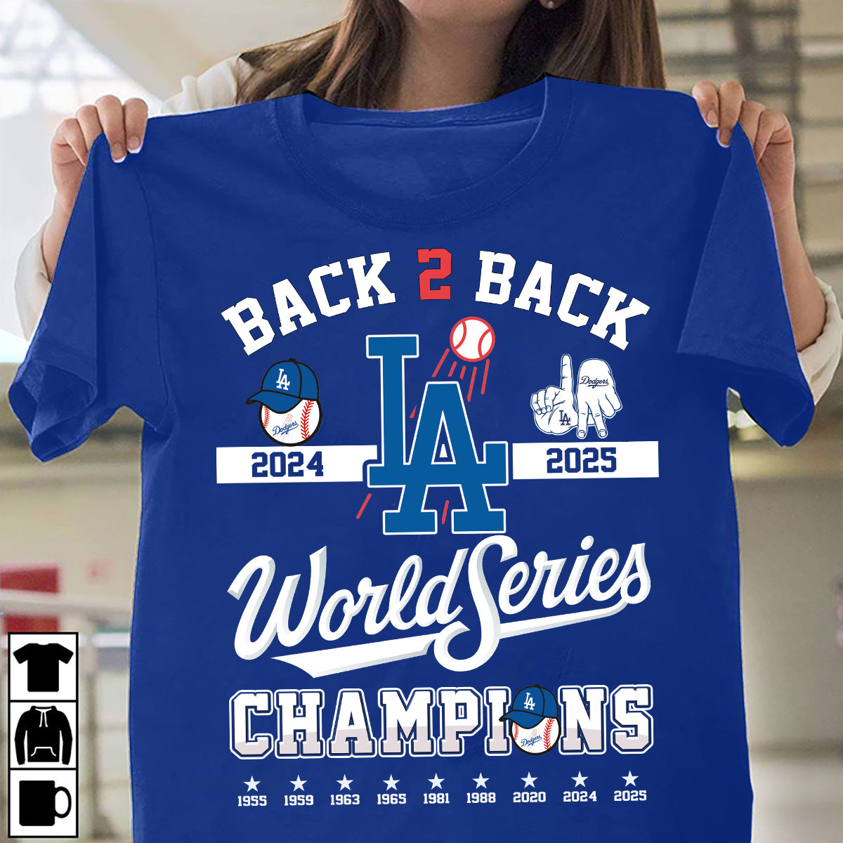 Dodgers Back To Back 2024 2025 World Series Champions T-Shirt